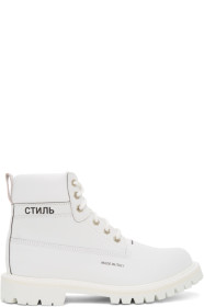 Heron Preston - White Reflective Worker Boots
