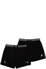 mastermind WORLD - Ensemble de deux boxers en soie à logo noirs