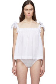 Le Petit Trou - Haut blanc Bows Detail