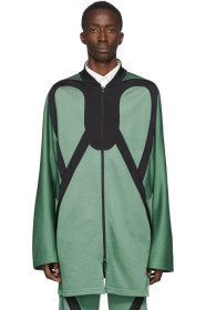 Kiko Kostadinov - Blouson à glissière vert et noir Lasso