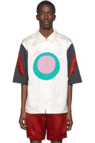 Kiko Kostadinov - Chemise à glissière blanche et multicolore Derby Oval