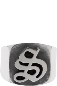 Stolen Girlfriends Club - Bague chevalière argentée Gothic Stamp