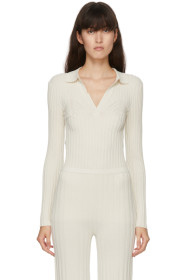 Totême - Off-White Rib Knit Fitted Arradon Polo