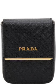 Prada - Black Saffiano Logo Pouch Bracelet