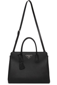 Prada - Black Saffiano Medium Top Handle Bag
