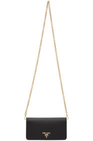 Prada - Black Saffiano Chain Wallet Bag