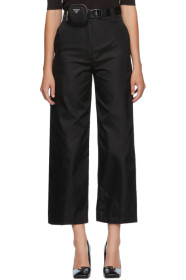 Prada - Black Recycled Nylon Gabardine Trousers