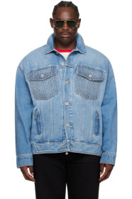 balmain - Blue Monogram Denim Jacket
