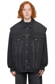 off-white - Gray Zip Denim Vest