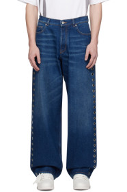 off-white - Blue Eyelet Jeans