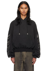 off-white - Black Eyelet Hoodie