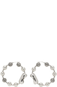 marc-jacobs - Silver 'The Monogram Ball Chain Hoop' Earrings