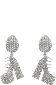 marc-jacobs - Silver Kiki Crystal Boots Earrings