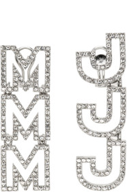 marc-jacobs - Silver MJ Logo Crystal Earrings