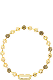 marc-jacobs - Gold Monogram Ball Chain Necklace