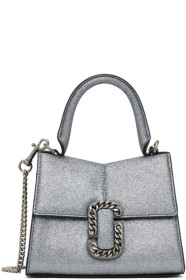 marc-jacobs - Silver 'The Galactic Glitter St. Marc Mini' Top Handle Bag