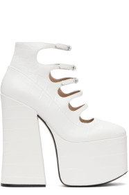 marc-jacobs - White 'The Croc-Embossed Kiki' Heels