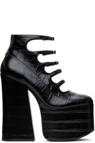 marc-jacobs - Black 'The Croc Embossed Kiki' Heels