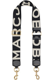 marc-jacobs - Black & White 'The Logo Webbing' Shoulder Strap