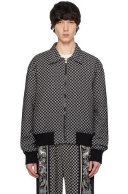balmain - Black Mini Monogram Bomber Jacket
