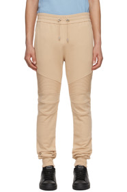 balmain - Beige Flocked Sweatpants
