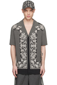balmain - Black Paisley Mini Monogram Shirt