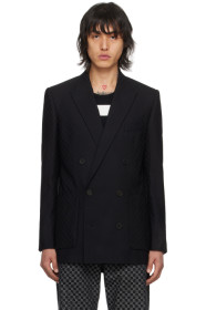 balmain - Black Monogram Jacquard Blazer