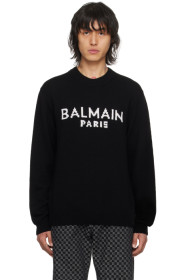 balmain - Black Intarsia Sweater