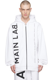 balmain - White Zipped Hoodie