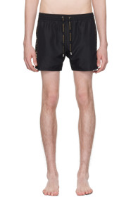 balmain - Black Embroidered Swim Shorts