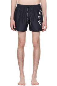 balmain - Black Printed Swim Shorts