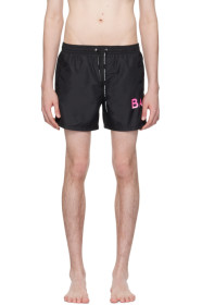 balmain - Black Printed Swim Shorts