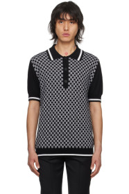 balmain - Black Monogram Polo