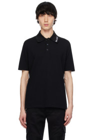 balmain - Black Embroidered Polo