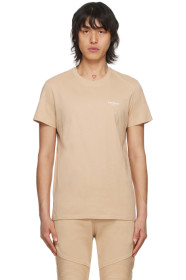 balmain - Beige Flocked T-Shirt