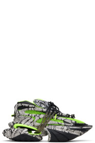 balmain - Gray & Green Unicorn Sneakers