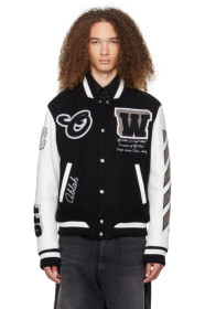 off-white - Black Patch Bomber Jacket