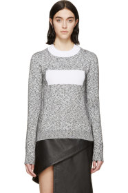 Paco Rabanne - Black & White Slub Knit Crewneck Top