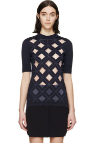 Paco Rabanne - Navy Diamond Cut-Out Top