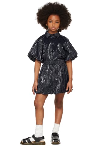 Kids Green Glitter Bow Blouse