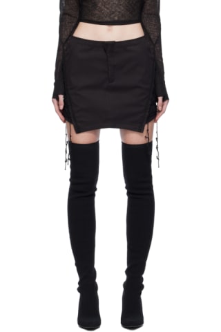 Beige Cinch Wrap Miniskirt