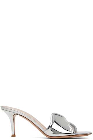 Silver Amour Mules
