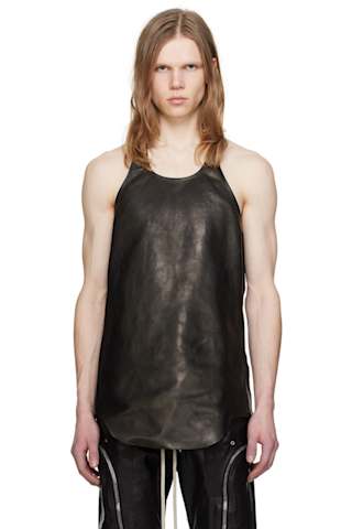 Black Porterville Nappa Lamb Leather Tank Top