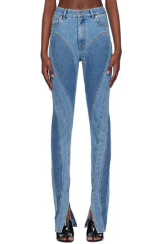 Blue Bi-Color Spiral Jeans