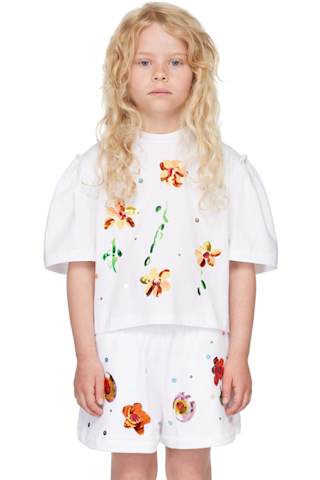 Kids White Sunny Day Shorts