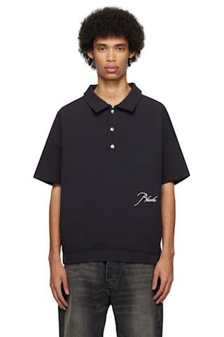 Black & White Striped Polo