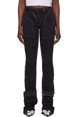 SSENSE Exclusive Black & Blue Drape Denim Jeans