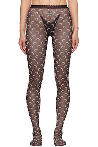 Gray Recycled Mesh Flock Tights