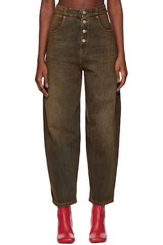 Brown Wide Leg Jeans