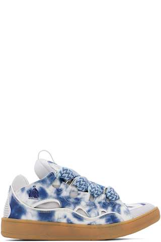 SSENSE Exclusive Blue & Brown Curb Denim Sneakers